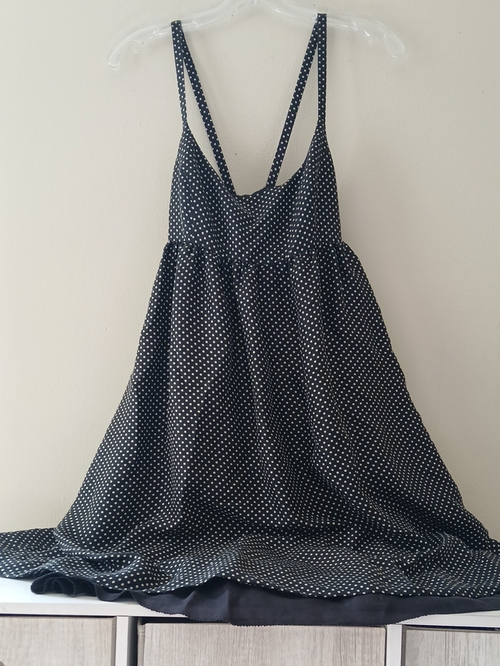 J. Crew Black with White Polka Dot Midi Dress